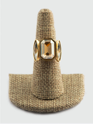 Swarovski Mix Ring on Matte Gold Adjustable Band To Roam With Love