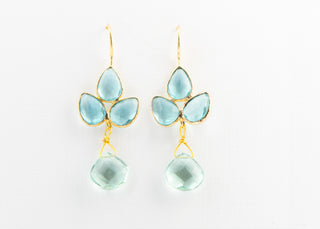 Aquamarine and Blue Topaz Earrings