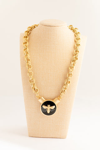 Chunky Gold Rolo Bee Pendant Necklace To Roam With Love