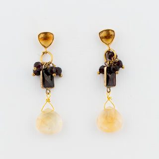 Citrine Garnet Mix Earrings To Roam With Love