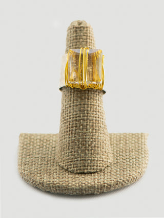 Clear Swarovski Crystal Ring on Hammered Silver Band To Roam With Love