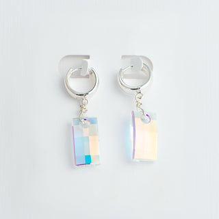 Swarovski Urban Crystal on Sterling Silver Huggie To Roam With Love