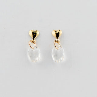Petite Swarovski Earrings on Gold Filled Heart Posts To Roam With Love