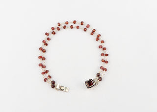 Double Strand Garnet Bracelet with Garnet Box Clasp