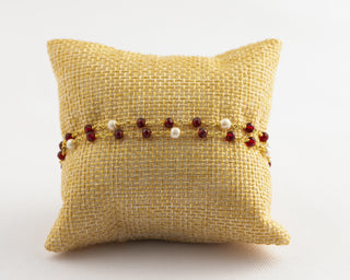 Double Strand Garnet / Pearl Bracelet with Garnet Box Clasp To Roam With Love