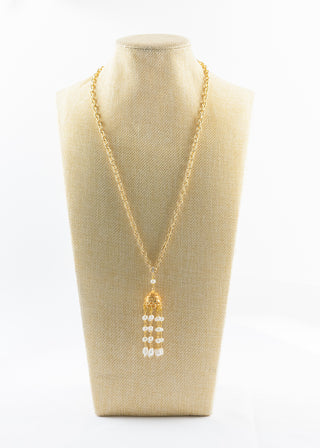Freshwater Pearl Gold Tassel Necklace To Roam With Love