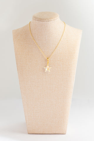 Gold Necklace with Swarovski Crystal Star To Roam With Love