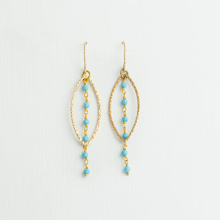 Gold Filled Marquise Earrings with Turquoise To Roam With Love
