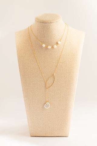Gold filled Freshwater Pearl Choker / Lariat To Roam With Love