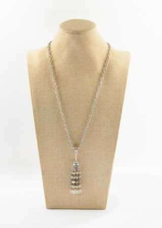 Gray Moonstone Tassel Necklace To Roam With Love