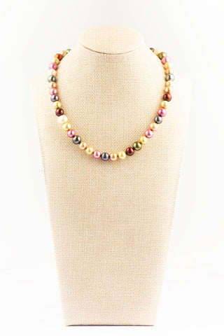 Majestic Pink Mix Potato Pearl Necklace To Roam With Love