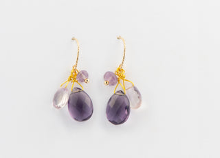 Mixed Amethyst Earrings on Gold Filled Ear Wire