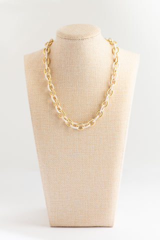 Mixed Metal Textured Cable Chain To Roam With Love
