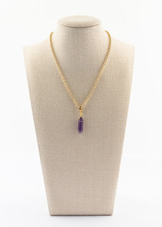 Natural Amethyst Spike on Gold Rollo Chain To Roam With Love