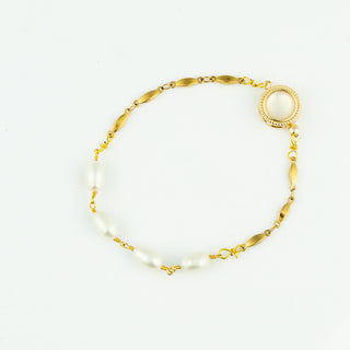 Freshwater Pearl Bracelet with Mother of Pearl Box Clasp To Roam With Love