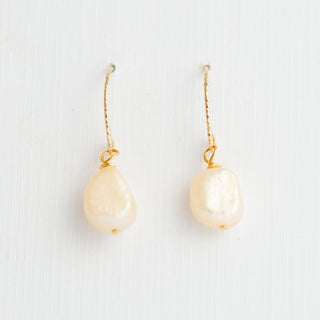 Pink Freshwater Pearl on Sparkling Gold Filled Ear Wire To Roam With Love