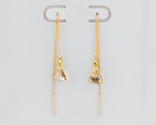 Gold Threader Earrings with Swarovski Crystals To Roam With Love