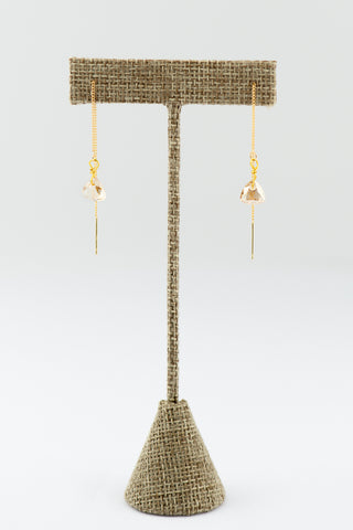 Gold Threader Earrings with Swarovski Crystals To Roam With Love
