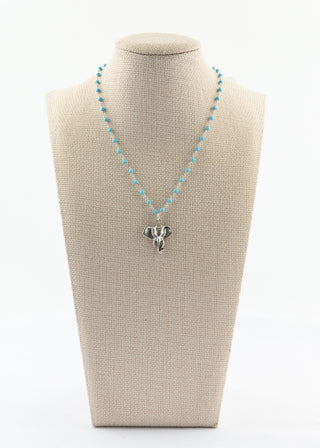 Turquoise Chain with Silver Elephant Charm To Roam With Love