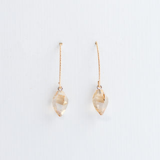 Twisted Swarovski Crystal on Gold Filled Sparkling Ear Wire To Roam With Love