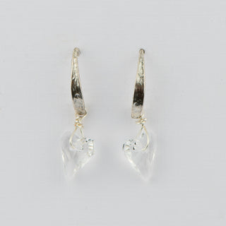 Swarovski Clear Wild Heart Earrings on Sterling Silver To Roam With Love