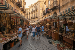 flea market street in naples italy