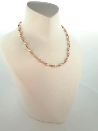 Petite Pearl Necklace with Rose Gold Chain – Elegant Handmade Jewelry Gift To Roam With Love