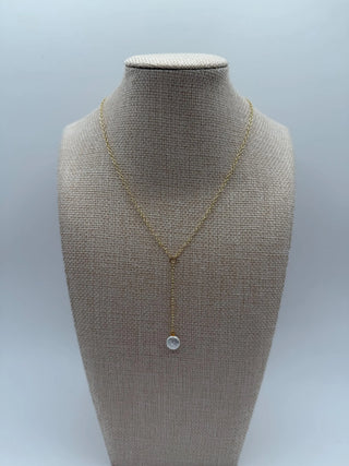Dainty Pearl 14K Gold Filled Y Necklace To Roam With Love